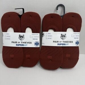 Pair of Thieves 12 Pairs No Show Socks Men 6-12 SuperAir Mineral Red New